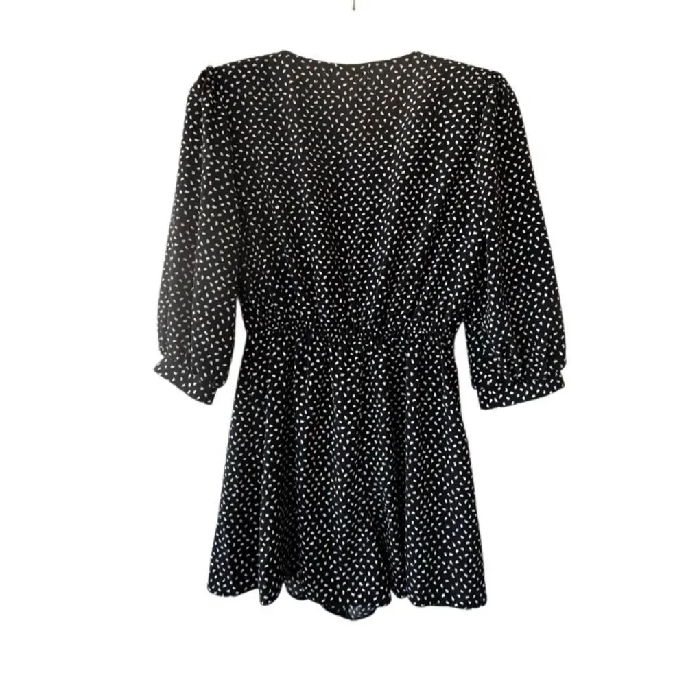 Antropologie Eva Franco Romper Black White Polka Dot Feminine SZ 2
